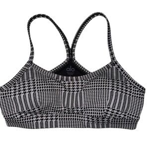 ALO Yoga Monochrome Houndstooth Sports Bra